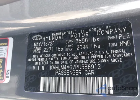 2023 Hyundai Elantra Sel z USA, uszkodzony, nr VIN KMHLM4AG7PU586912